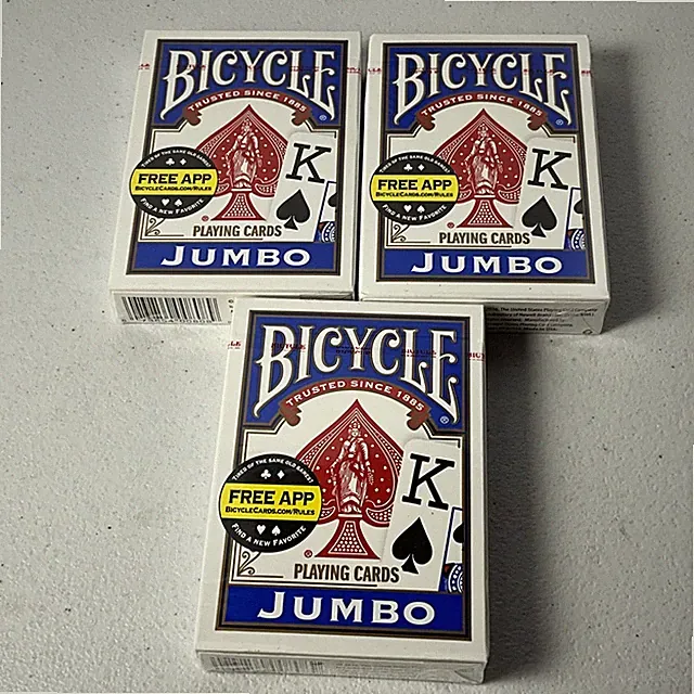3-Pack Bicycle Jumbo Playing Cards Standard Size Face Air-Cushion Finish NEW