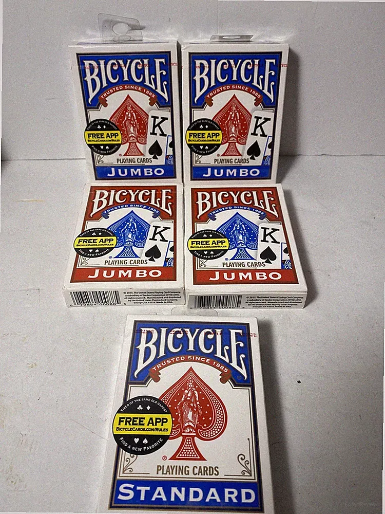 Bicycle Jumbo And Standard Playing Cards Red And Blue New And Opened See Descrip