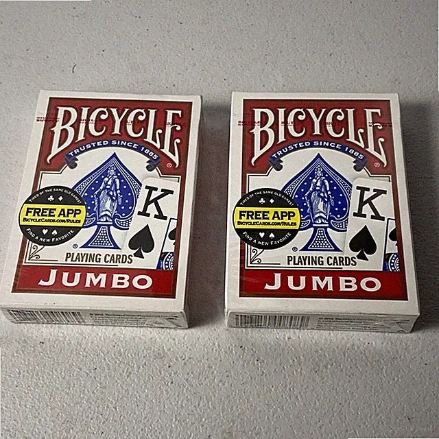 Bicycle Jumbo Playing Cards Standard Size Jumbo Face Air Cushion Finish 2 Decks