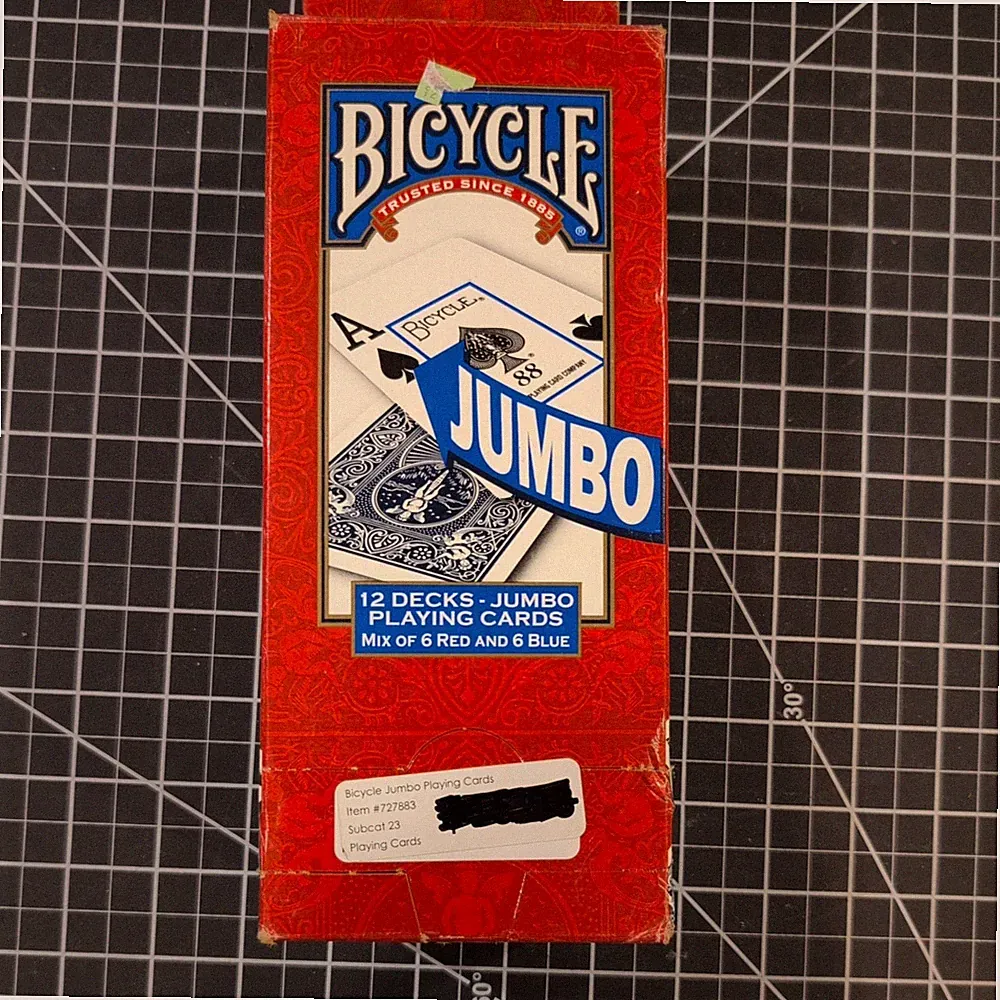 BICYCLE PLAYING CARDS Box Of 12 Decks JUMBO 6 BLUE 6 RED