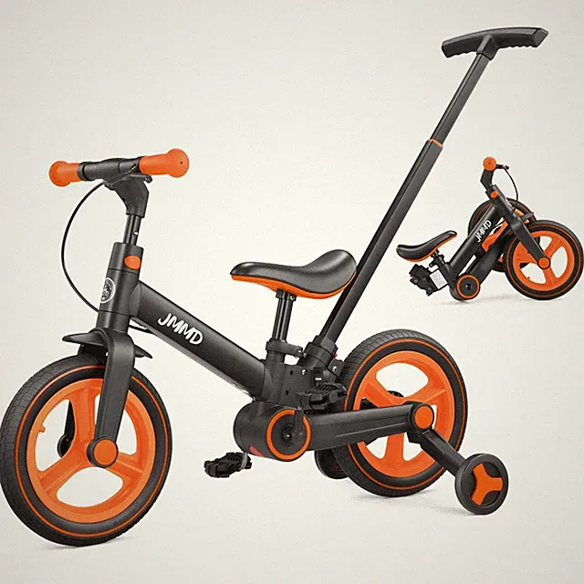 JMMD 6-in-1 Toddler Bike w/ Push Handle, 12" Foldable Balance Trike 18-60 Mos