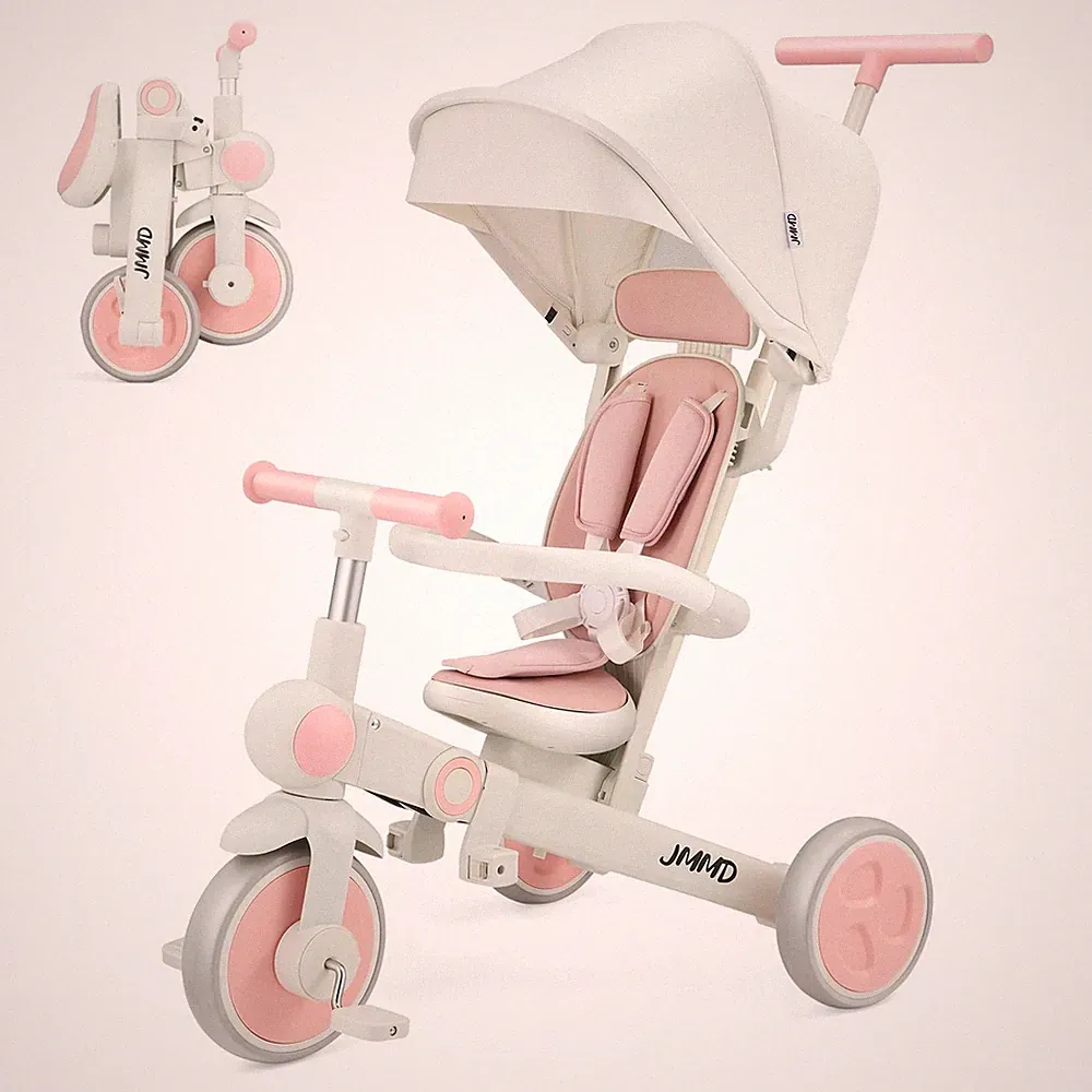 JMMD Baby Tricycle, 7-in-1 Foldable Kids Trike with Adjustable Parent Handle,...
